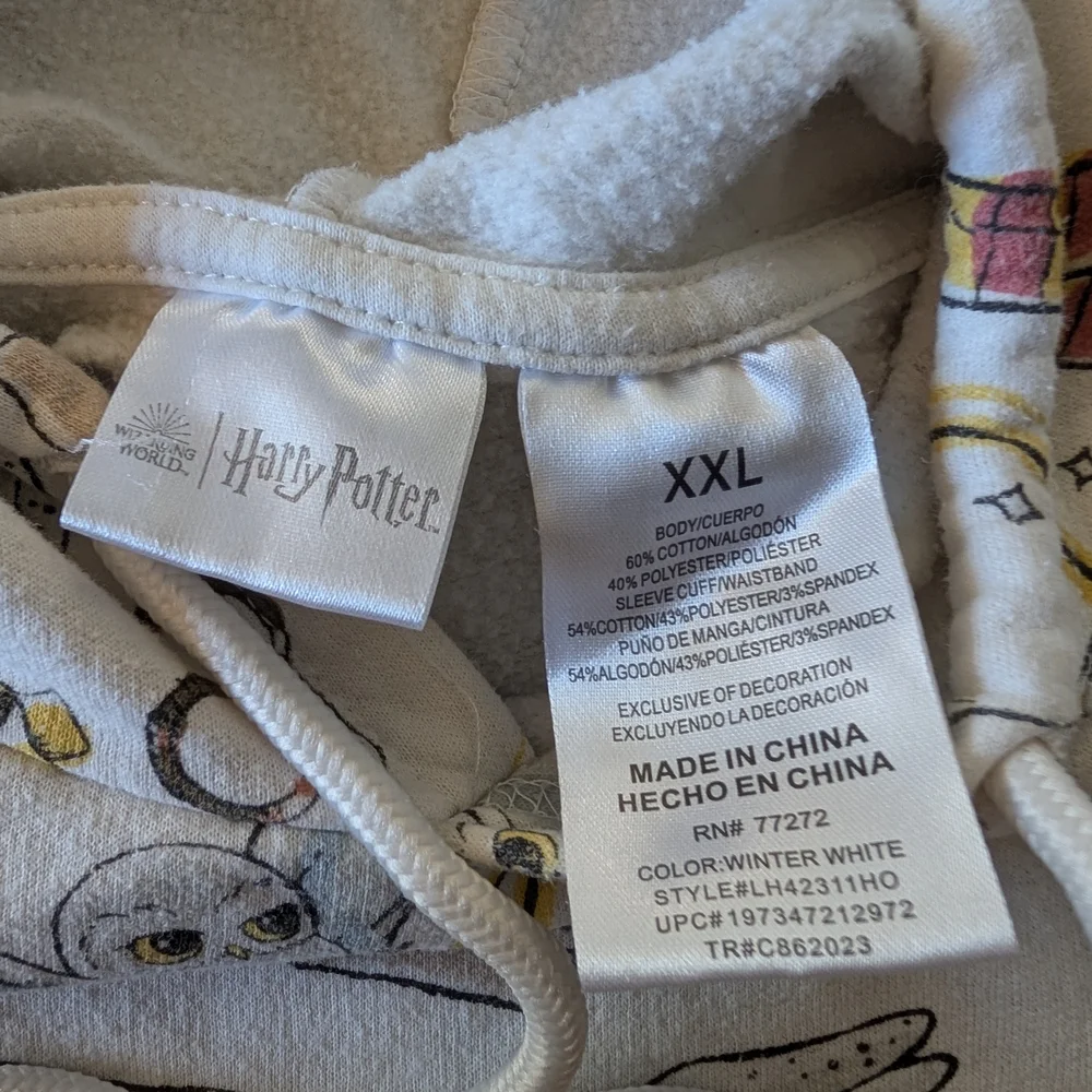 WIZARDING WORLD Harry Potter Hoodie Gryffindor Graphic Oversized Size XXL - Picture 7 of 9
